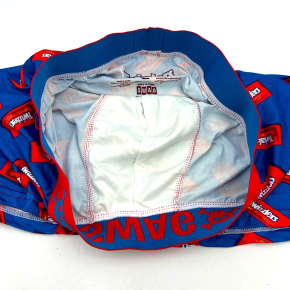 SWAG, TWIZZLERS MEN’S BLUE BOXER BRIEFS,92% MICROPOLYESTER 8% ELASTANE, LARGE - Picture 6 of 10